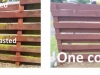 Water Blasted Fence and Painted Before and After 2